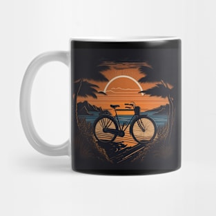 sunset and bicycle Mug